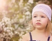 Baby Lace Headbands Little Girls Lace Hair Bands Wide Stretchy Scallop Lace Headbands in white