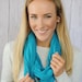 Aqua Jersey Knit Infinity Loop Scarf - In the Loop Scarf in Aqua