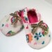 Cream & Glitter Pink Baby Girl Owl Flannel Shoes