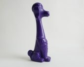 Large Purple Poodle / Kitsch Retro Gift / UpCycled Home Decor / Dog Ornament