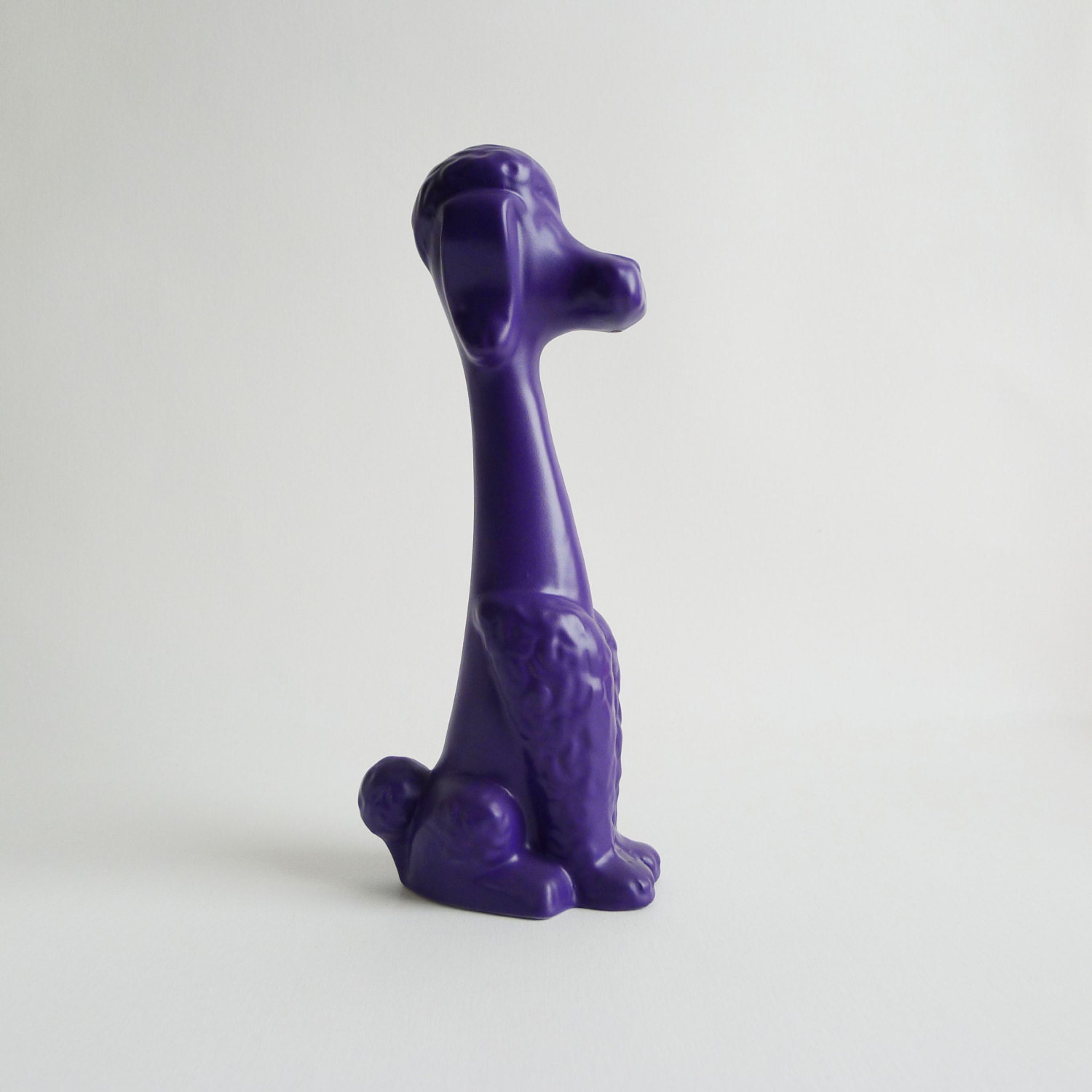 Large Purple Poodle / Kitsch Retro Gift / UpCycled Home Decor / Dog Ornament