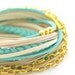 Mint Wrap Bracelet, Leather wrap, Mint Boho bracelet, suede, double wrap, boho chic, golden beads