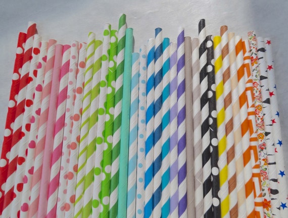 Paper Straw, 300 Pack, Pick Your Color/s, 10% Quantity Discount Il_570xn