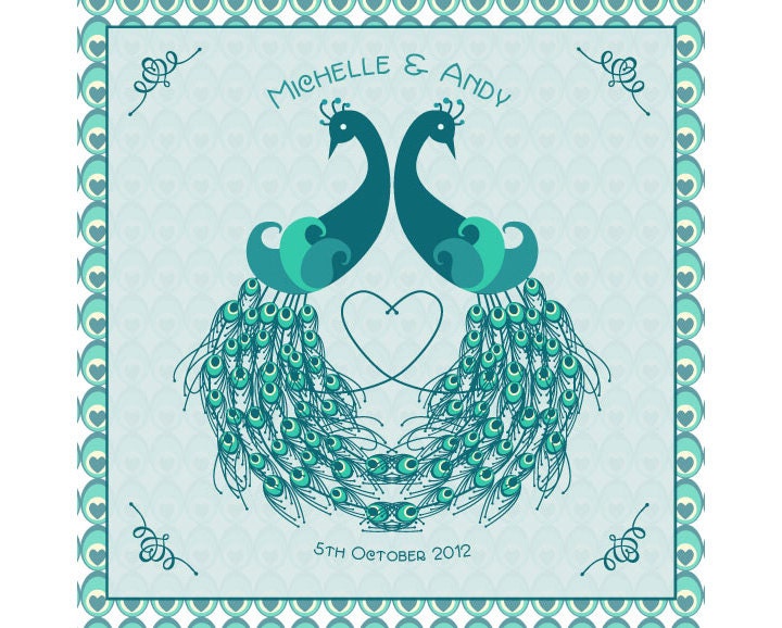 Personalised Peacock Design Wedding / Anniversary Card