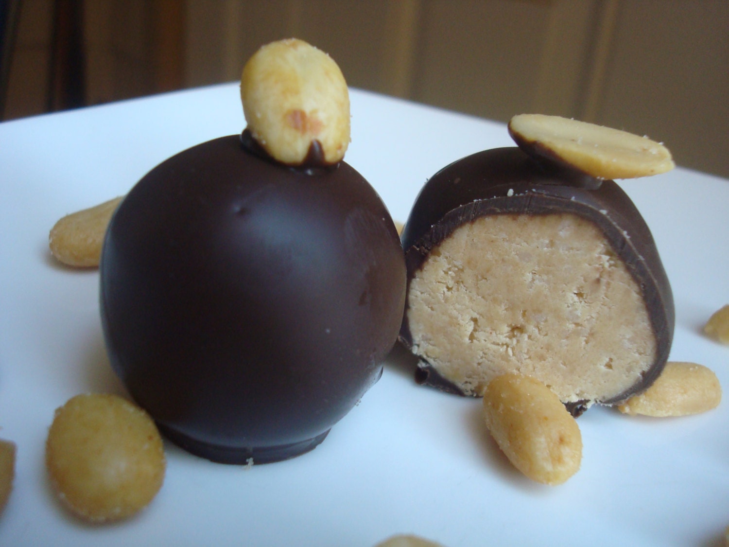 50% OFF Salted Peanut Butter Balls, dipped in dark chocolate