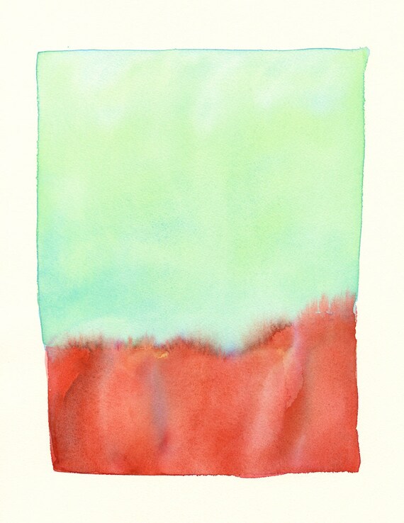 large original watercolor, summer garden