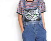 KITTY POM vintage airbrush overalls