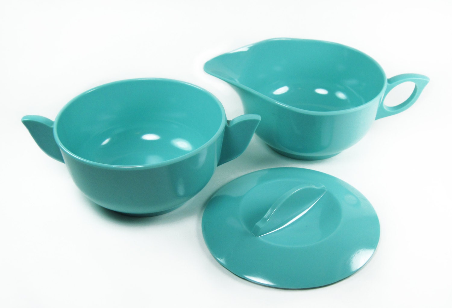 Teal Miramar, Melmac Creamer and Sugar