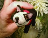 Needle Felted Boston Terrier, Pet lovers gift, Miniatures, Doll toys