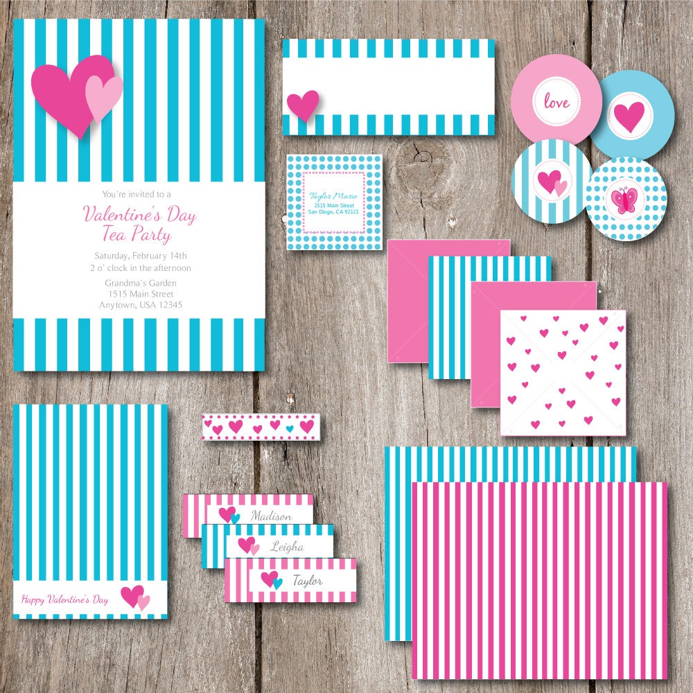 Valentine or Birthday Tea Party Printable Party Collection