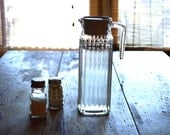 Vintage Ribbed Glass Pitcher