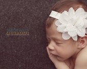 baby headband..white headband..newborn headband..girl headband, toddler headband..photography prop,birthday prop