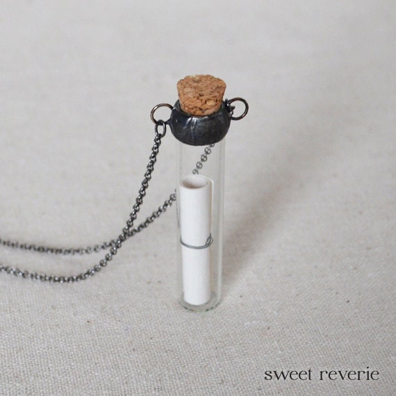 Special Order for Laetitia - 2 Message in a Bottle Necklaces, DIY Secret Message in a Tiny Bottle Charm