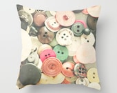 Button pillowcase - Chic Home Decor  - Vintage Photograph throw pillow - Spring Home Decor - craft room decorating