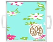 cP Home- Monogrammed Trendy Tray Spring has Sprung Print by conniption Prints