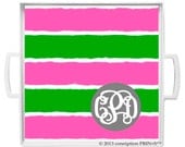 cP Home- Monogrammed Trendy Tray Spring Shift Print by conniption Prints