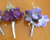 Boutonniere, Purple Hydrangea Boutonniere, Boutonnieres, Wedding boutonniere