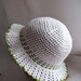 Hat Brim  in White with  Red Rose OOAK Crochet