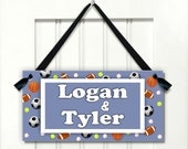 Soccer football Fan door sign - Boys favorite sport bedroom decor plaque - personalized with name