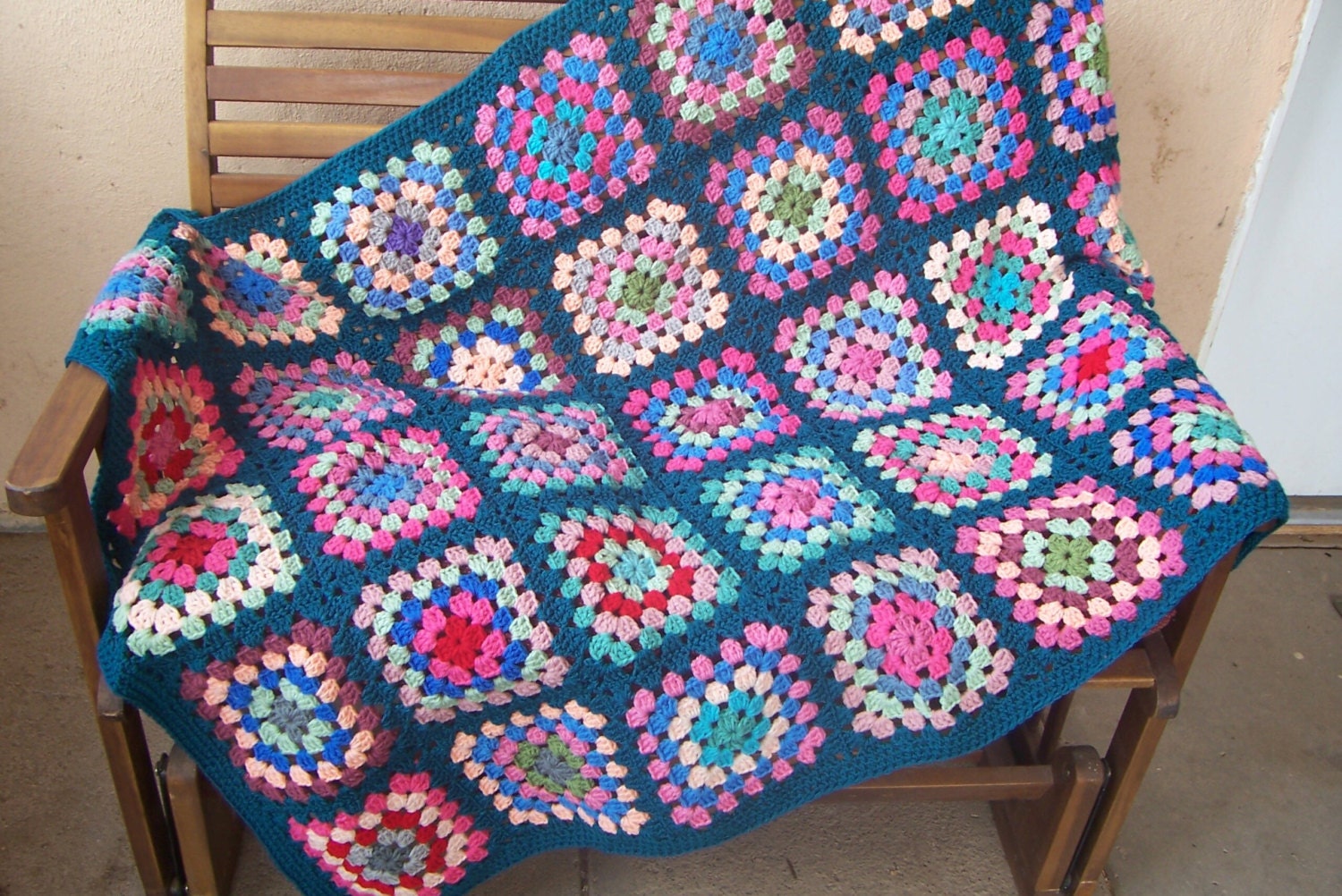Lipstick Shades granny square afghan