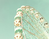 SALE, Carnival photography, ferris wheel photography, carousel Photography, Nursery art, Nursery Decor, nursery prints, mint, print, art