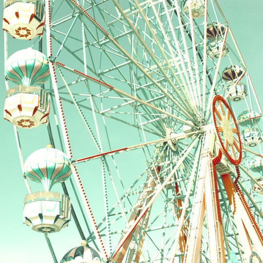 SALE, Carnival photography, ferris wheel photography, carousel Photography, Nursery art, Nursery Decor, nursery prints, mint, print, art