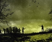 The walking dead digital print zombie art original geek dark gothic poster horror movie alternative