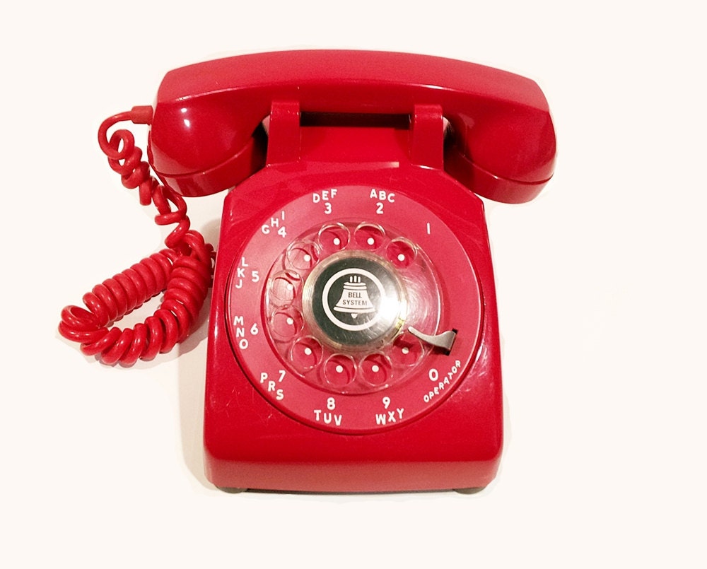 Red Rotary Phone Telephone