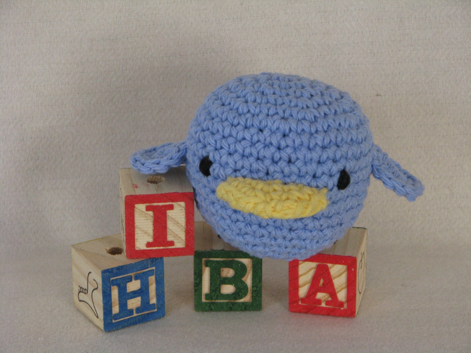 Natural Crochet Rattle, Blue Bird Toy, Cotton, Wool, Baby Gift, Soft Bell Sound,Baby Shower,Boy or Girl