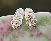 Antique Stud Silverware Earrings VINTAGE 1904 Silverware Jewelry Spoon Jewelry Spoon STUD Earrings STERLING Silver Earwires