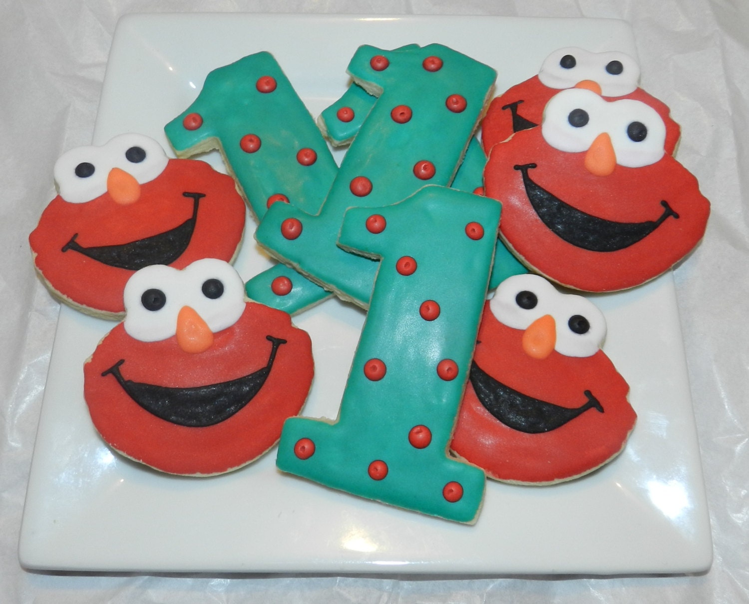 Elmo and Number 1 Cookies One Dozen