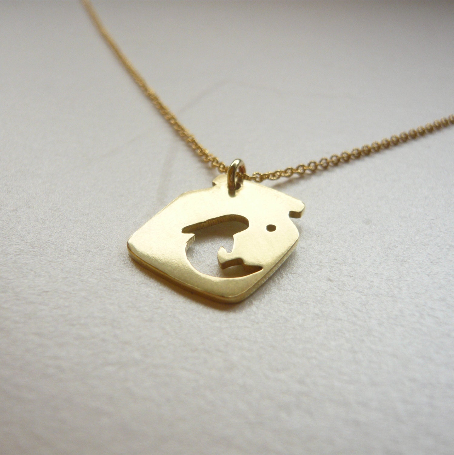 Bottled Koi Fish Necklace/Brass Fish Necklace/Cute Fish Necklace/Whimsical Necklace