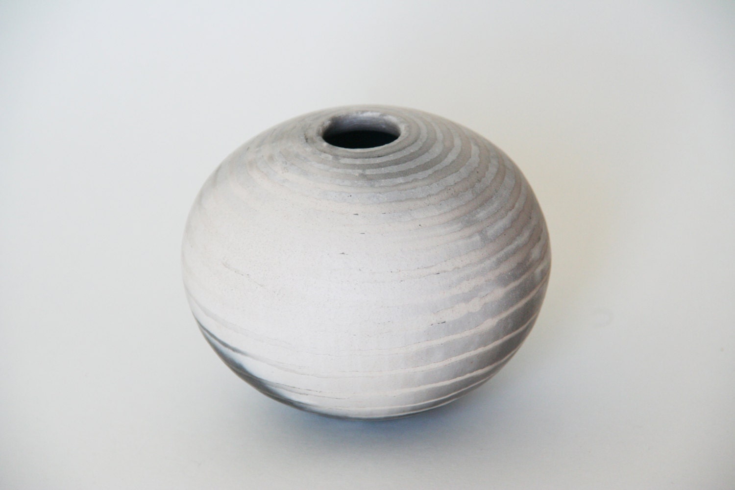 Striped Ceramic Pot - Sawdust Fired