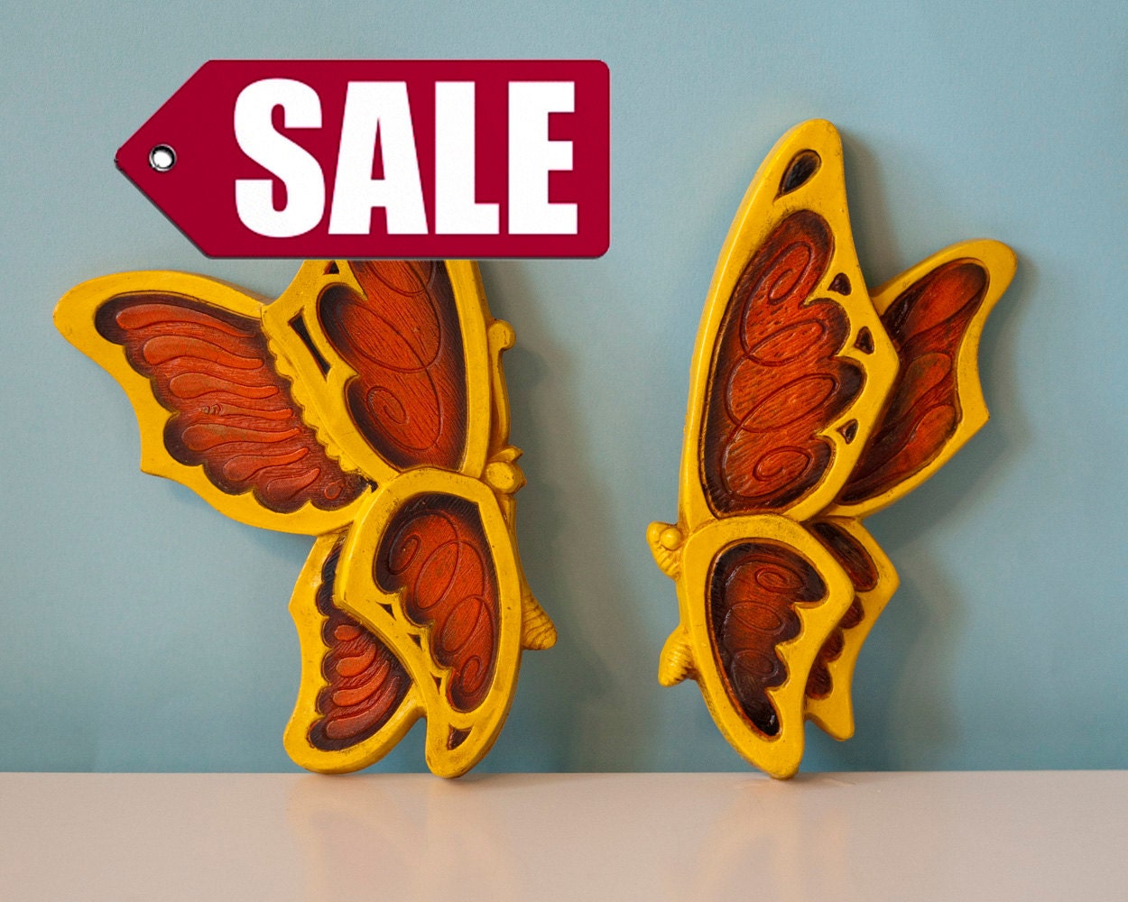 ON SALE - Butterfly Wall Hangings, Universal Statuary, Chicago 1973