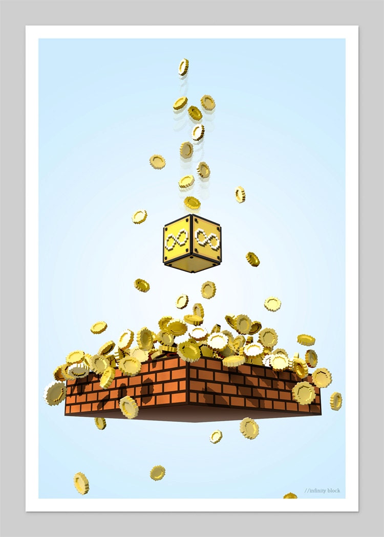 Mario Inspired 13x19 Inch Graphic Print