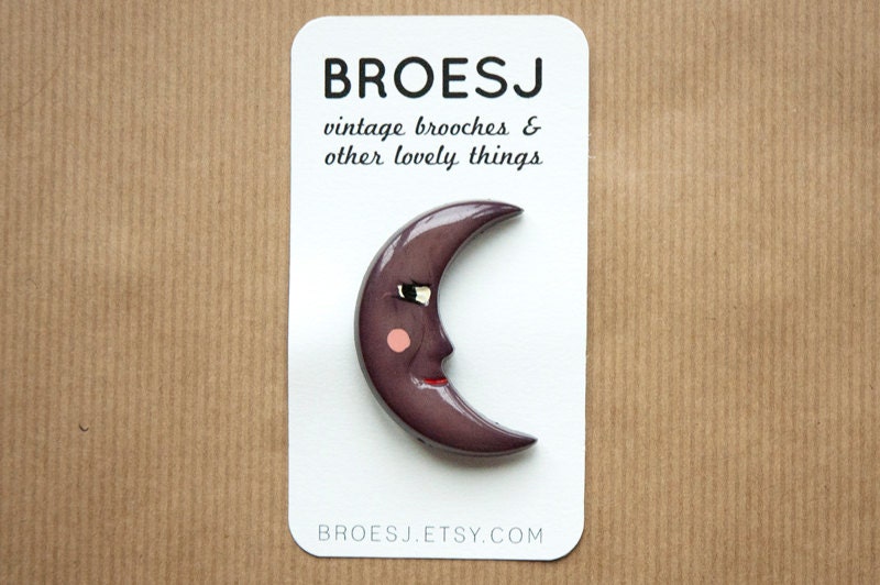 Vintage moon brooch