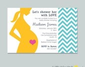 Baby Shower Invitation - Chevron Print