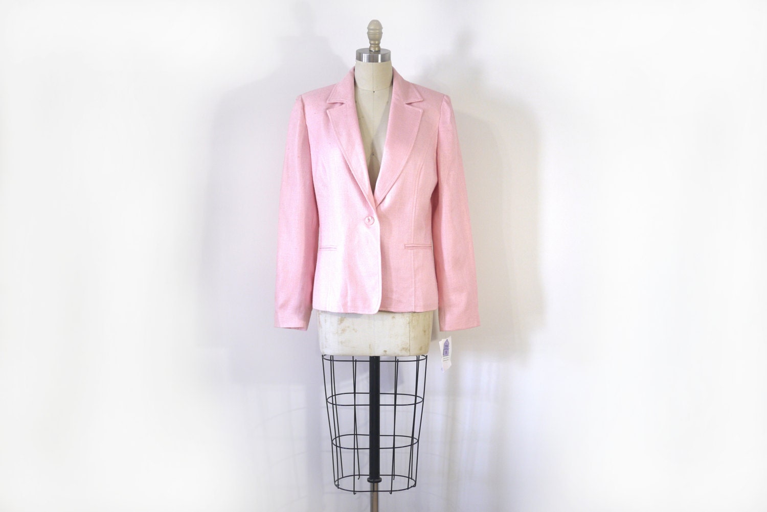 SALE// Neiman Marcus Baby Pink Silk Blazer