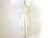 SALE// Edwardian White Lace Tiered Dress  XS-S 1900