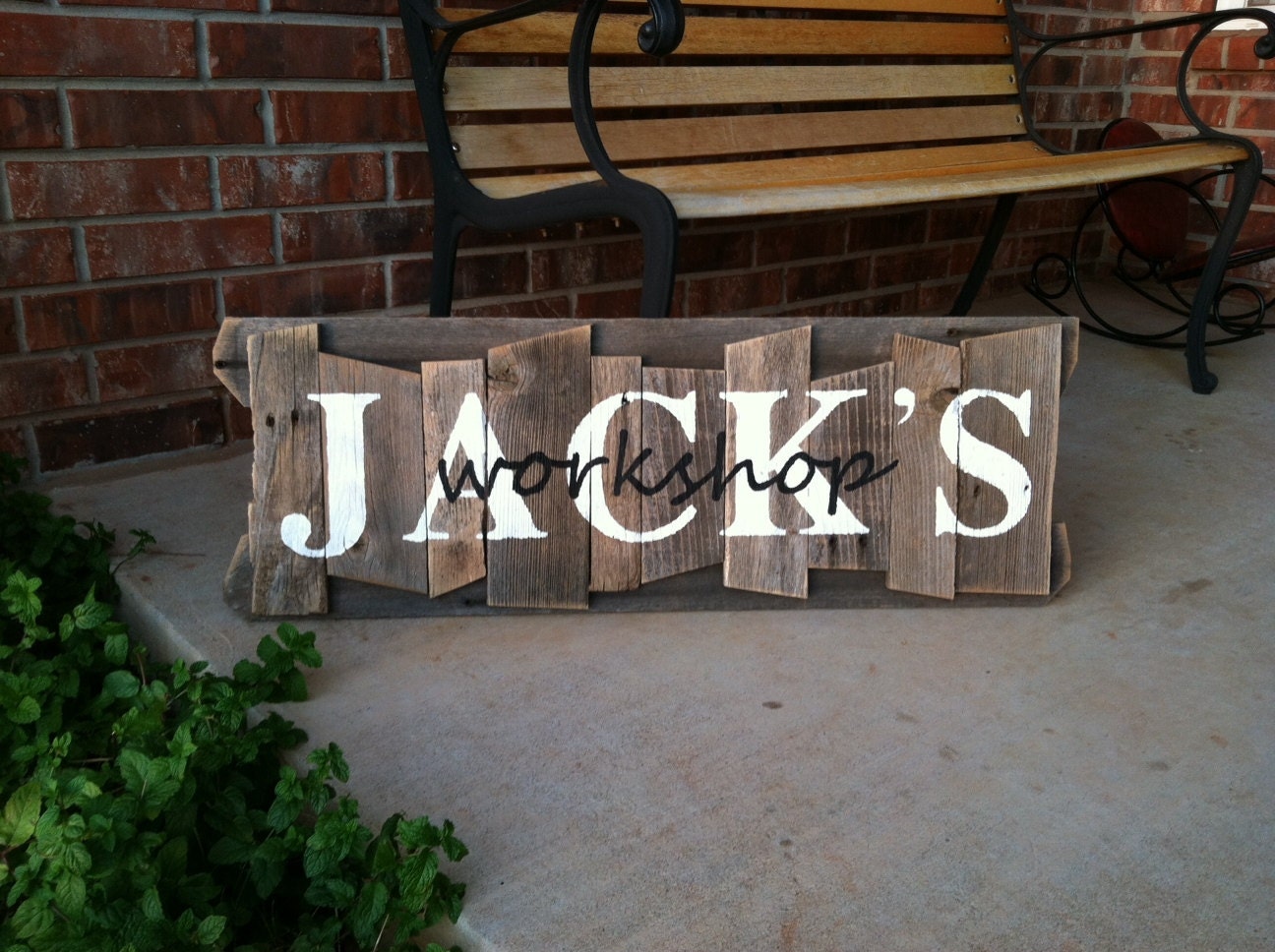 Personalized Family Name Sign on a rustic random wood canvas