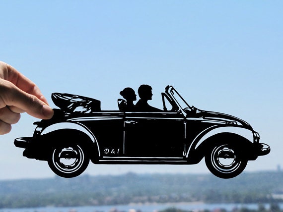 Road Trip Handmade Original Papercut First Anniversary Personalized Gift: Hand-Cut Paper Art Silhouette (UNFRAMED)