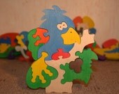 Colorful Wood/Wooden Puzzle Bird. Handmade kids toy. Wooden ecofriendly handmade toys for children. Ready to ship.
