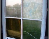 Antique Decorative Window Frame with Vintage Door Knobs Coat Hanger