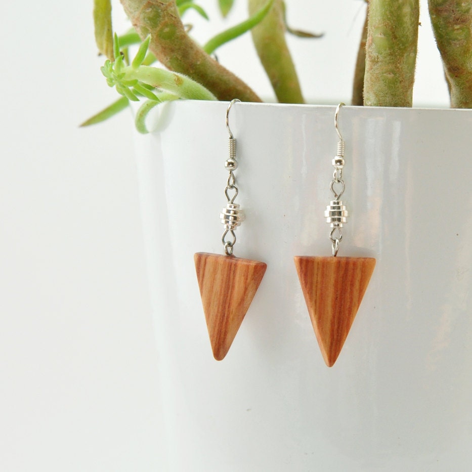 Wood Arrow Dangle Earrings - Tulipwood