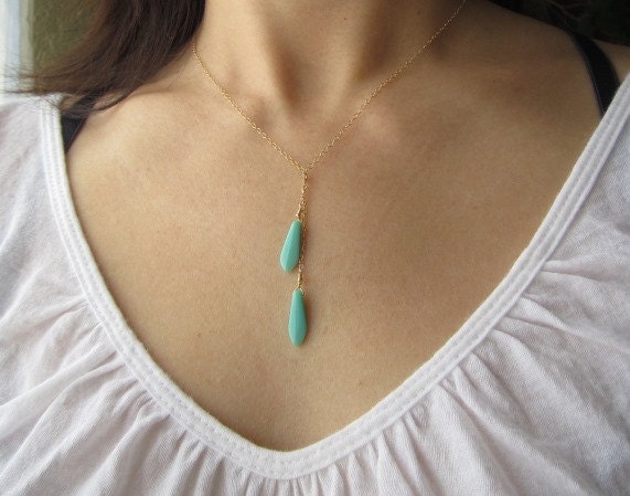 Turquoise Necklace, dainty necklace, delicate jewelry, minimalist jewelry