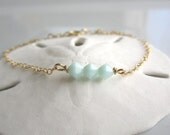 Mint Crystal Bracelet, 14K gold filled bracelet, simple everyday delicate jewelry, minimalist jewelry