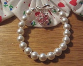 October Birthstone Premium Pearl Bracelet/Toddler Girls Bracelet/Newborn Pearl Bracelet/Godmother Gift - roziespearls