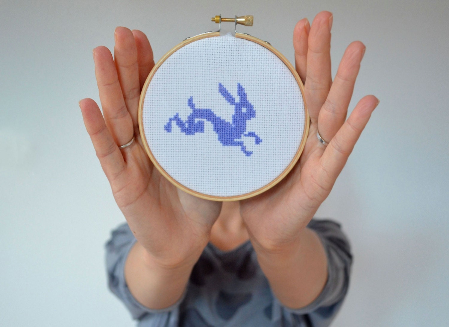 Easter Bunny Embroidery Hoop Art - greenaccordion
