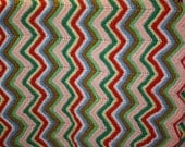 Multicolored Chevron Pattern Vintage Afghan Blanket