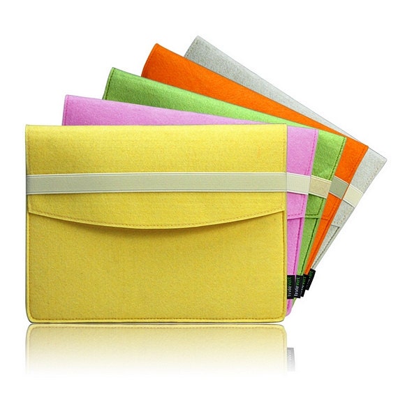 Sharp Colour Series Felt iPad Sleeve iPad Case Holder iPad Cover iPad Skin Hand Made White Elastic Strip for iPad 1 2 3 :E1143